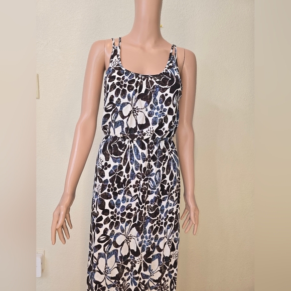 Loft, Women’s Maxi Dress Brown White Floral Stretch Size XSmall - Picture 2 of 9